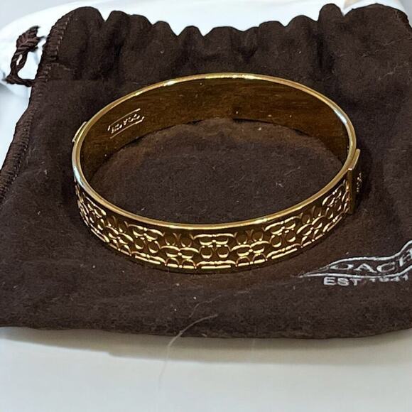 Coach Signature Gold Filigree Bracelet/Cuff - Picture 4 of 4
